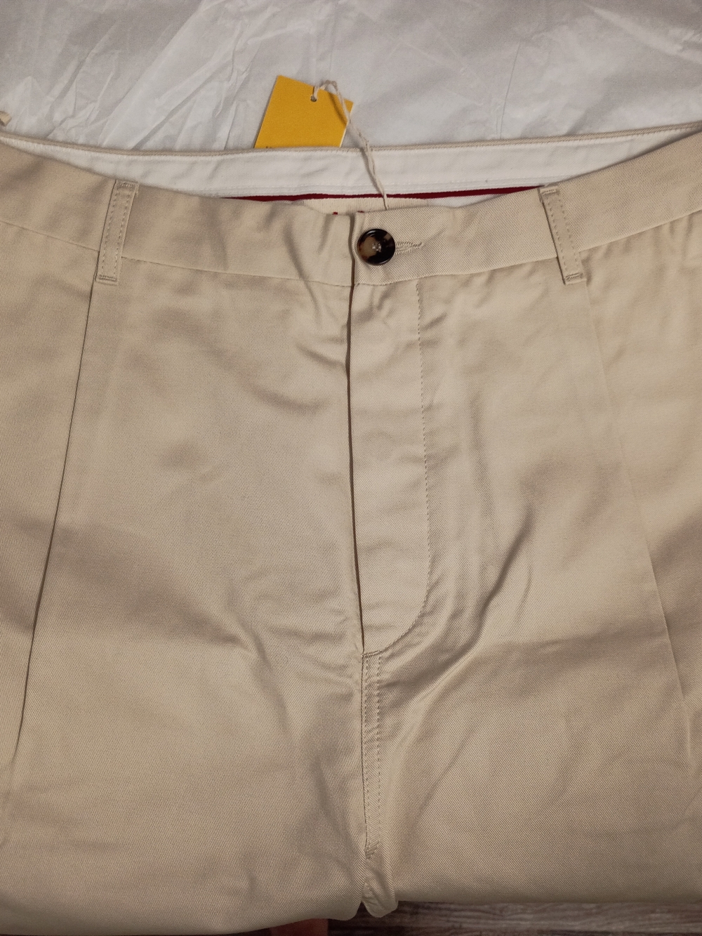 Marni Organic Cotton Ivory Pleated Men's Chino Pants Gabardine Size 54 New